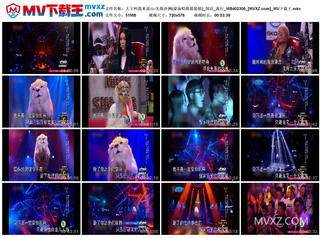 大王叫我来巡山-失落沙洲(蒙面唱将猜猜猜)_国语_流行_MB402306